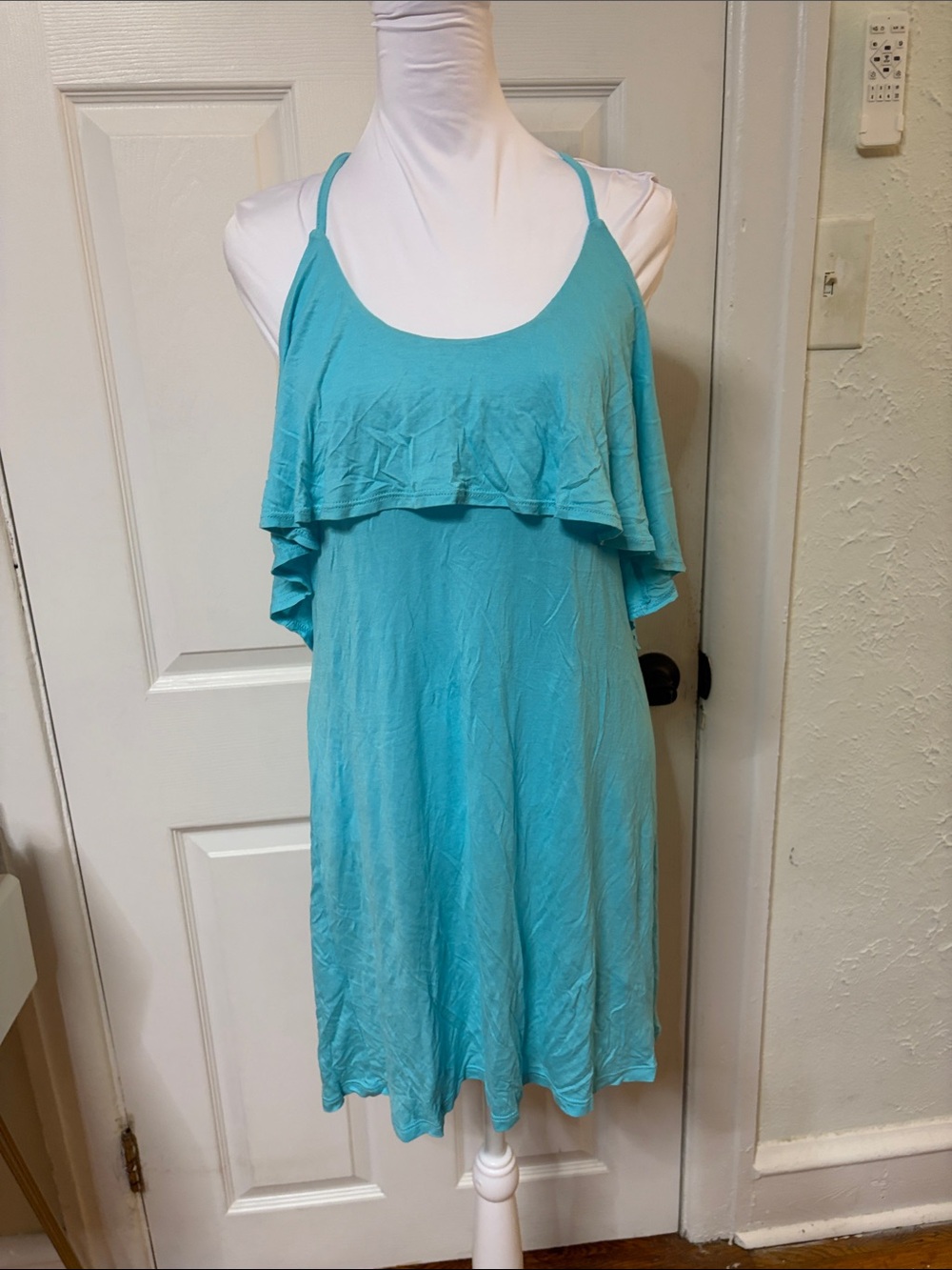 Leith Turquoise Layered Swim Coverup